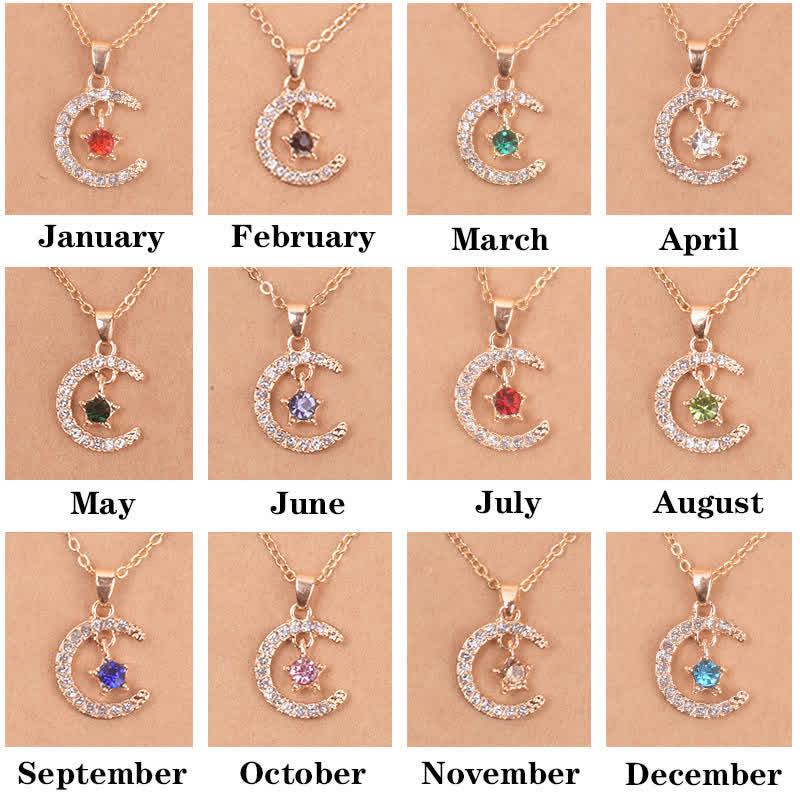 FREE Today: Month Birthstone Star Creative Gift Card Necklace