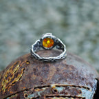 Antique Amber Flower Ring