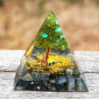 FREE Today: Moonlit Growth Peridot & Grey Moonstone Orgone Pyramid