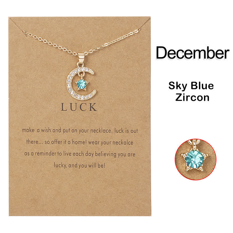 FREE Today: Month Birthstone Star Creative Gift Card Necklace