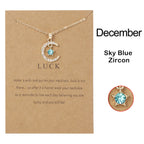 FREE Today: Month Birthstone Star Creative Gift Card Necklace