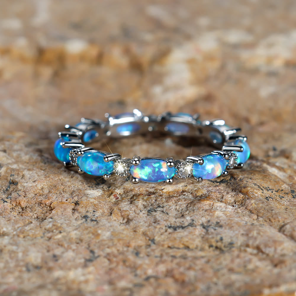 FREE Today: "Secret Energy" - Color Opal Retro Black Gold Ring