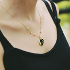 Blue Sandstone Listening Zodiac Necklace