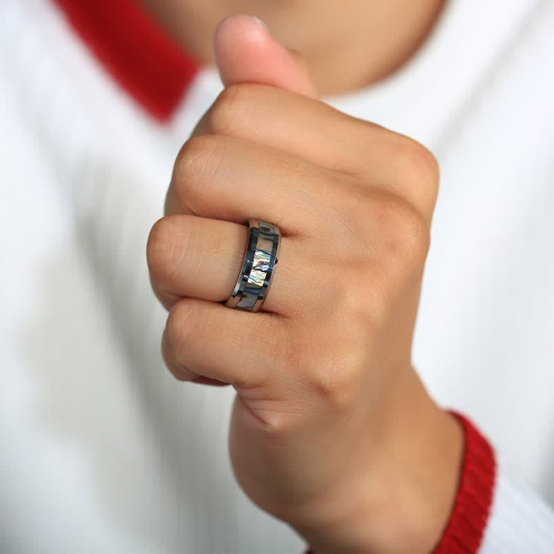 FREE Today: Koa Wood and Abalone Shell Tungsten Ring