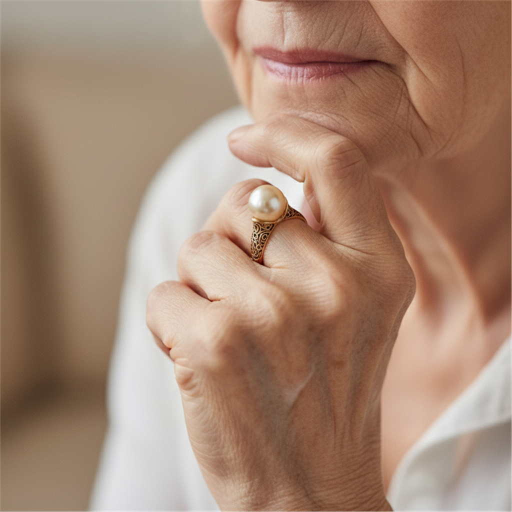 Vintage Pearl Golden Ring