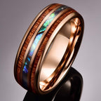 FREE Today: Koa Wood and Abalone Shell Tungsten Ring