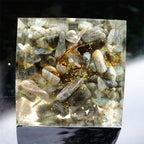 FREE Today: Moonlit Growth Peridot & Grey Moonstone Orgone Pyramid