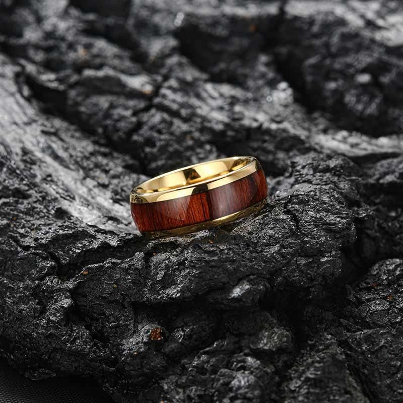 FREE Today: Koa Wood and Abalone Shell Tungsten Ring
