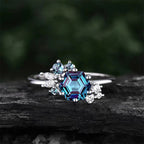 FREE Today: "Glorious Luck" - Unique Hexagon Cut Alexandrite Ring