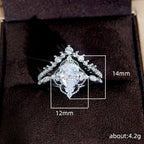 FREE Today: "Cleansing Evil" - Waterdrop Lace Crown Moissanite Two-piece Ring Set