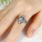 FREE Today: "Cleansing Evil" - Waterdrop Lace Crown Moissanite Two-piece Ring Set