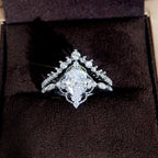 FREE Today: "Cleansing Evil" - Waterdrop Lace Crown Moissanite Two-piece Ring Set