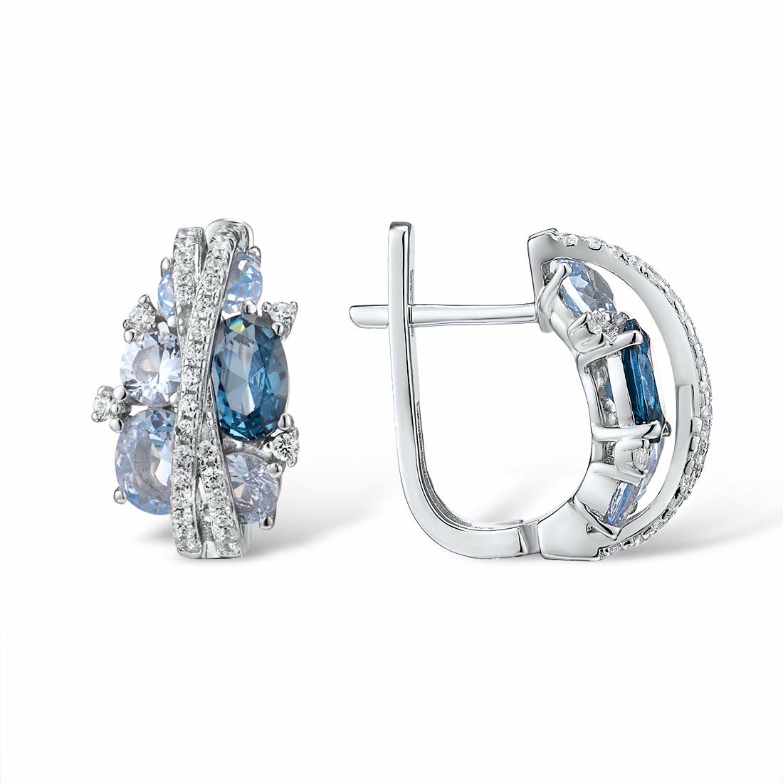 FREE Today: 925 Sterling Silver Twist Dangle Aquamarine Ring/ Necklace/ Earrings