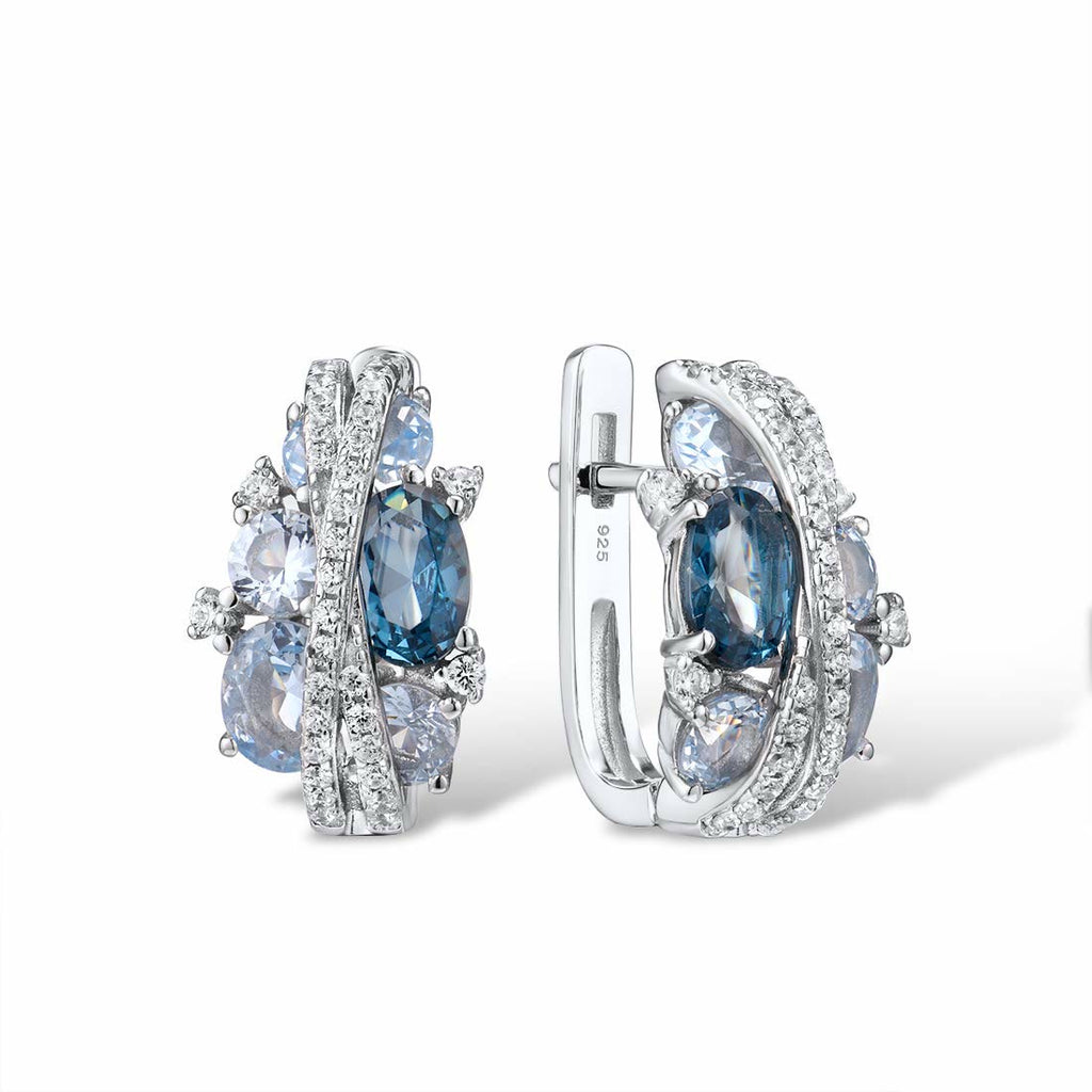 FREE Today: 925 Sterling Silver Twist Dangle Aquamarine Ring/ Necklace/ Earrings