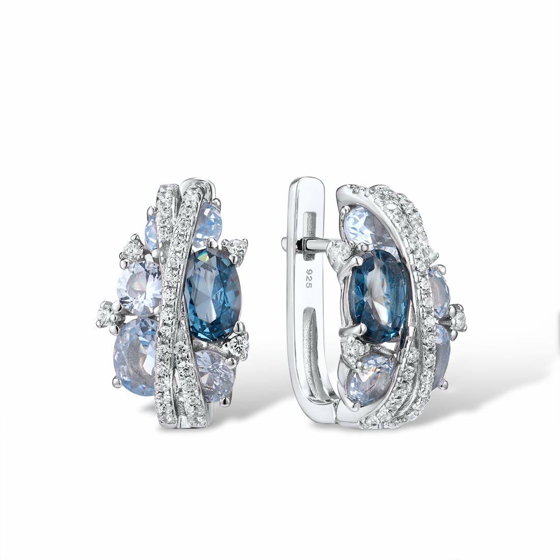 FREE Today: 925 Sterling Silver Twist Dangle Aquamarine Ring/ Necklace/ Earrings