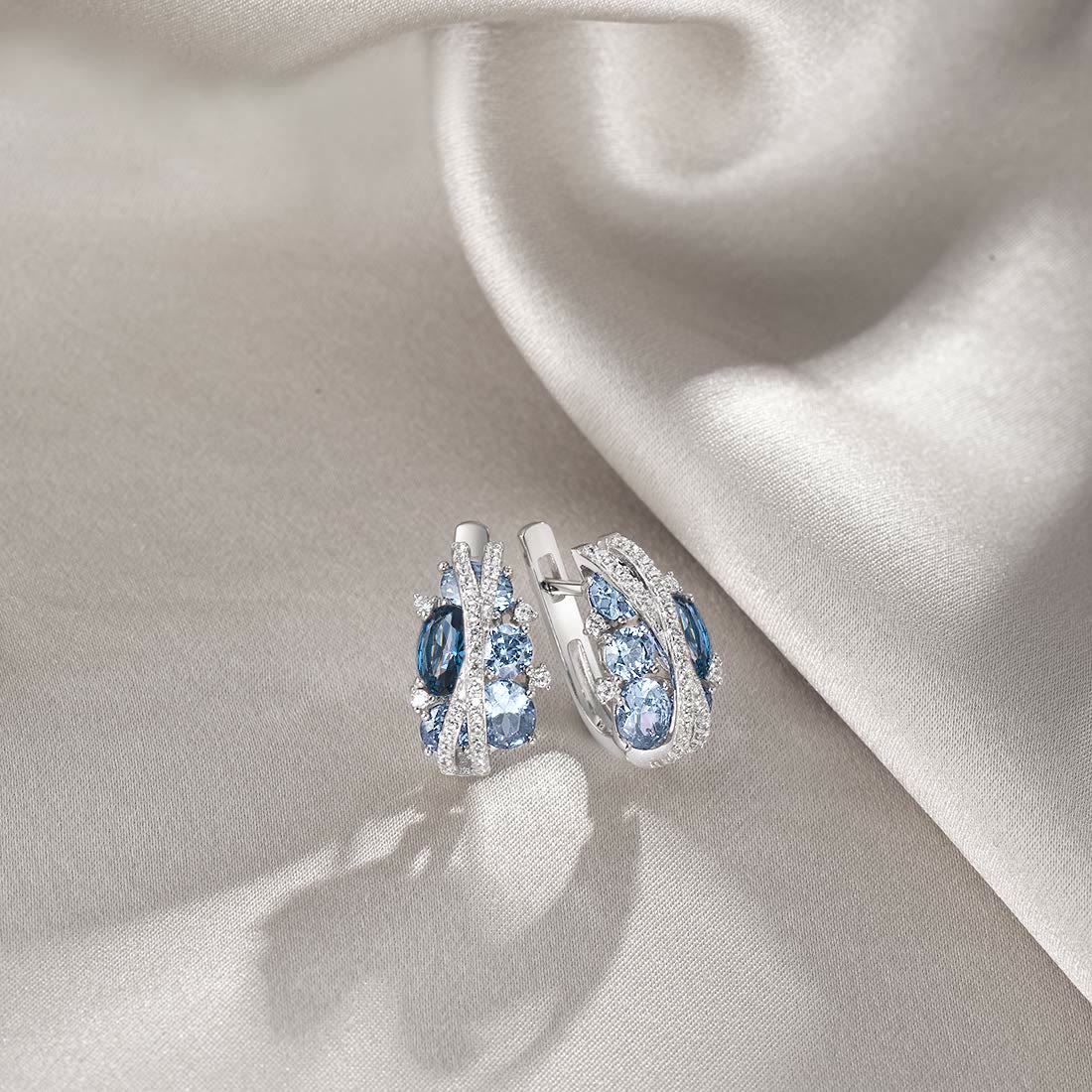 FREE Today: 925 Sterling Silver Twist Dangle Aquamarine Ring/ Necklace/ Earrings