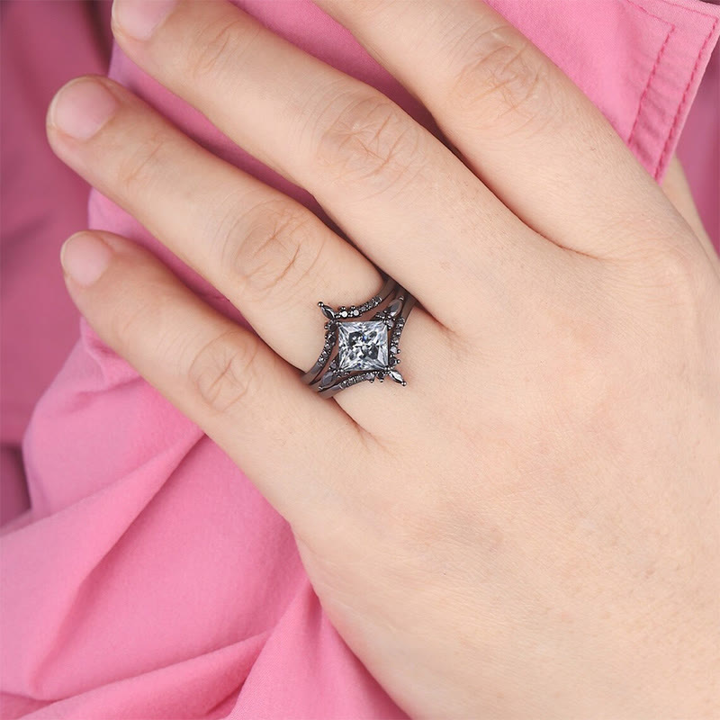 FREE Today: Zircon with Black Obsidian 3-Pieces Ring Set