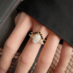 FREE Today: Gothic Resin skull and Moissanite Crown Ring Set