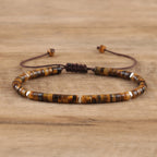 Olivenorma 2.4mm Natural Stone Roller Beads Braided Bracelet