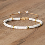 Olivenorma 2.4mm Natural Stone Roller Beads Braided Bracelet