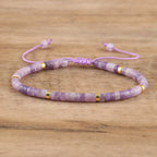 Olivenorma 2.4mm Natural Stone Roller Beads Braided Bracelet