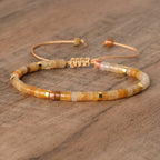 Olivenorma 2.4mm Natural Stone Roller Beads Braided Bracelet