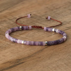 Olivenorma 2.4mm Natural Stone Roller Beads Braided Bracelet