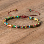 Olivenorma 2.4mm Natural Stone Roller Beads Braided Bracelet