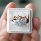 FREE Today: 3 Pcs Rose Gold Moissanite Floral Wedding Ring Set