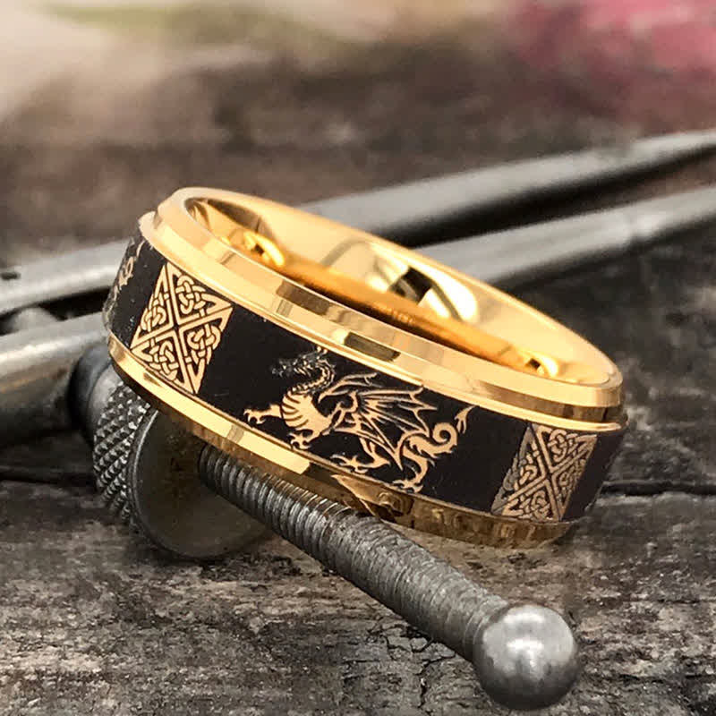 FREE Today: Mens Celtic Dragon Tungsten Ring
