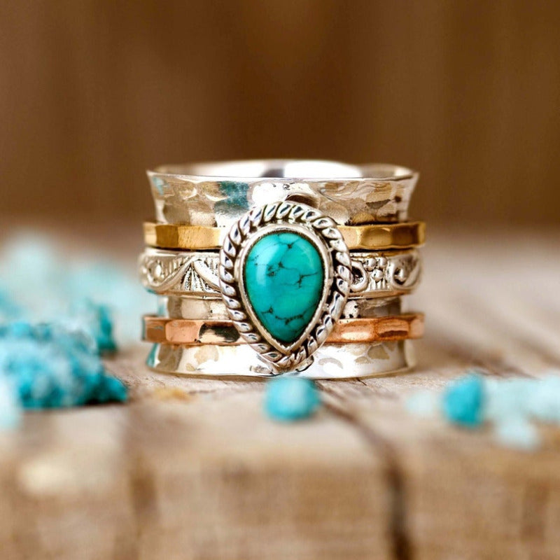 Boho Vintage Turquoise Ring