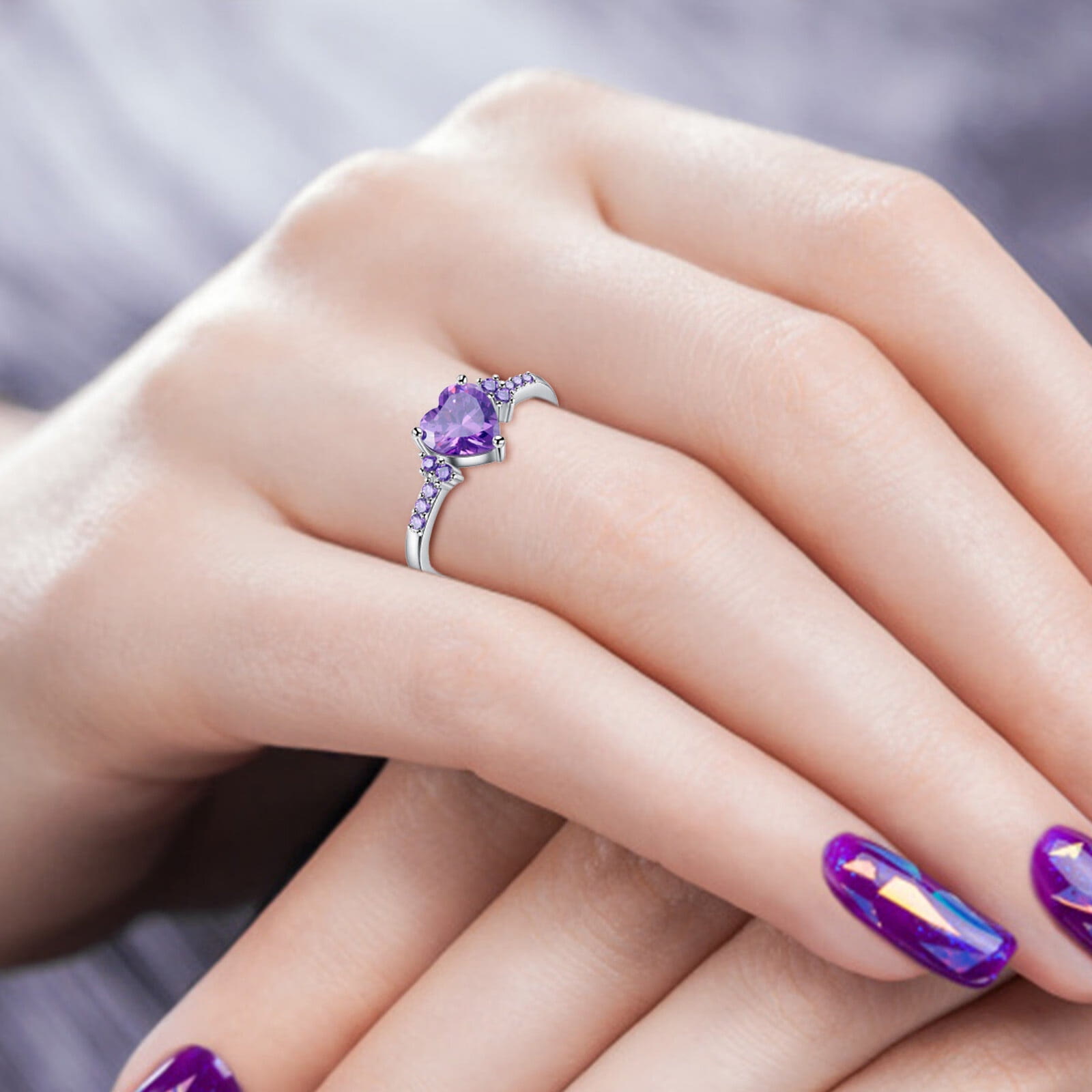 FREE Today: "Eternal Love" Amethyst Heart Ring