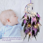 FREE Today: "Peace Energy" Amethyst & Obsidian Moon Feather Dream Catcher