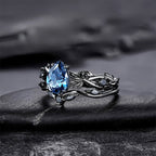 FREE Today:  Lucky Stone Aquamarine Leaf Engagement Ring Set