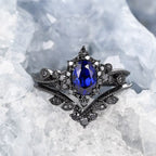 FREE Today: 2 Pcs Black Oval Gray Moissanite Engagement Ring Set