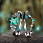 FREE Today: 2 Pcs Floral Alexandrite Black Engagement Ring Set