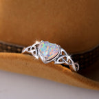 FREE Today: "Eternity Unlimited" Opal Heart Engagement Wedding Ring