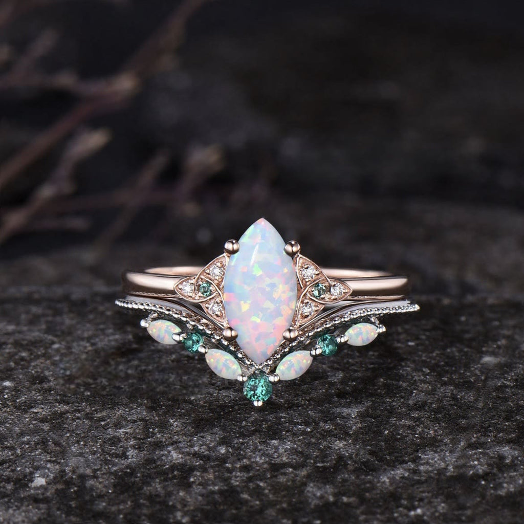 FREE Today: Eternal Glow Opal Promise Ring Set