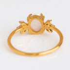 FREE Today: Oval Cut Blue Sandstone & Opal Zircon Leaf Ring