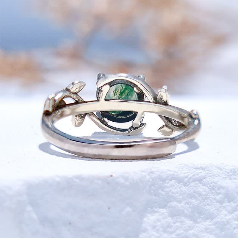 FREE Today: "Waterweed Dream" - S925 Silver Moss Agate Ring