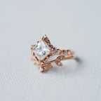 FREE Today: 3 Pcs Rose Gold Moissanite Floral Wedding Ring Set