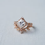 FREE Today: 3 Pcs Rose Gold Moissanite Floral Wedding Ring Set