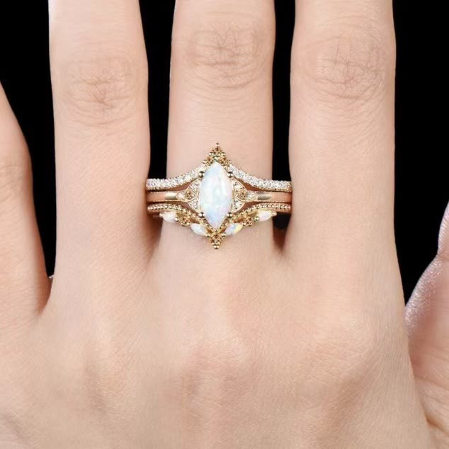 FREE Today: Eternal Glow Opal Promise Ring Set