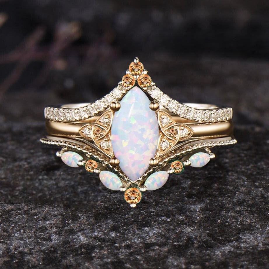 FREE Today: Eternal Glow Opal Promise Ring Set