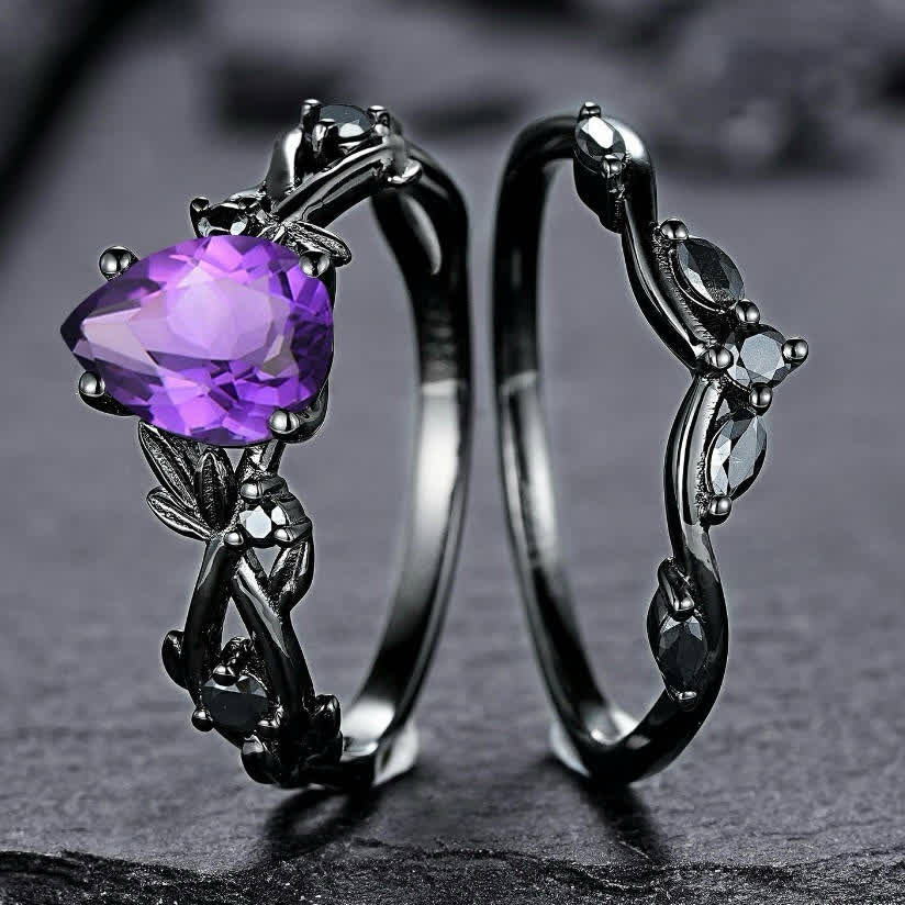 FREE Today:  Lucky Stone Aquamarine Leaf Engagement Ring Set