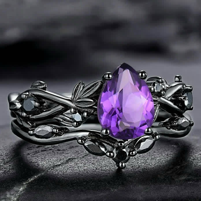 FREE Today:  Lucky Stone Aquamarine Leaf Engagement Ring Set