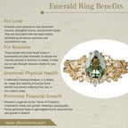 FREE Today: Nature's Embrace - Green Emerald Leaf Ring Set