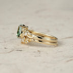 FREE Today: Nature's Embrace - Green Emerald Leaf Ring Set