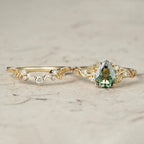 FREE Today: Nature's Embrace - Green Emerald Leaf Ring Set