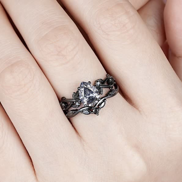 FREE Today:  Lucky Stone Aquamarine Leaf Engagement Ring Set